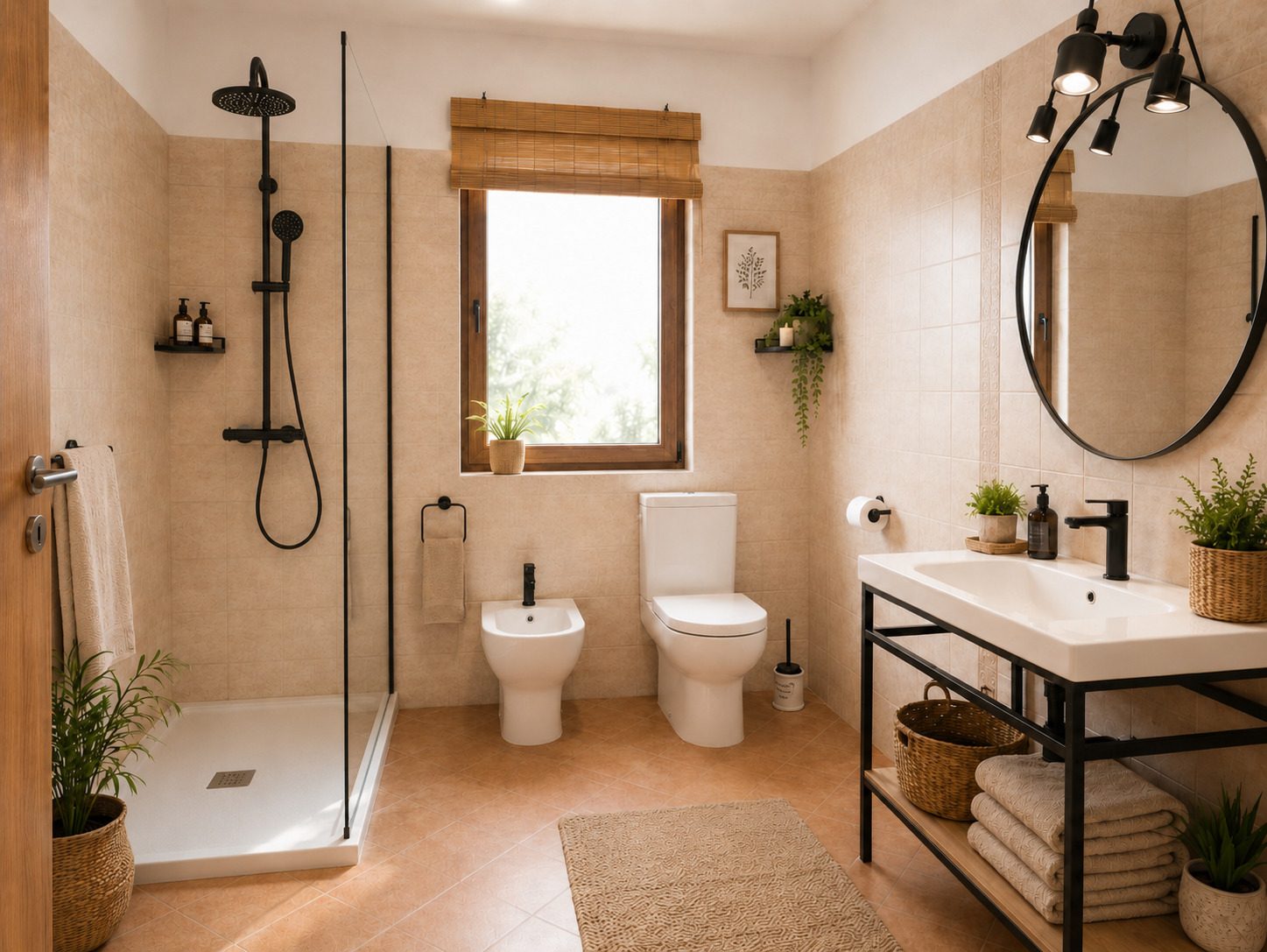 Bad der Villa VinoSelo mit Regendusche